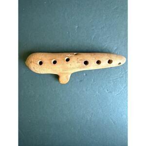 Vintage Ocarina Antique Potato Flute Musical Instrument Terra Cotta Clay